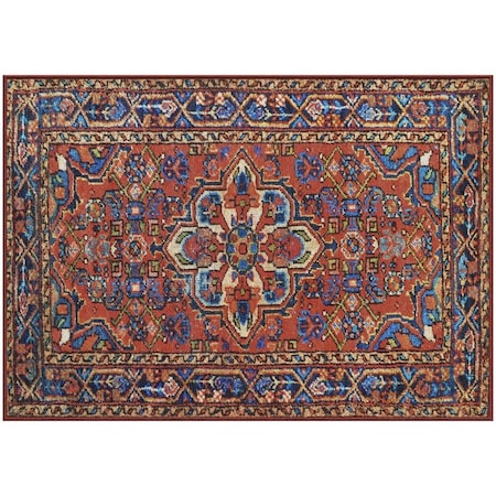 Gel Pro Gel Pro NeverMove Esther 24 in. W X 34 in. L Vintage Red Tribal Polyester Door Mat 107-1-2434-EHVR